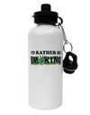 I'd Rather Be Smoking Aluminum 600ml Water Bottle-Water Bottles-TooLoud-White-Davson Sales