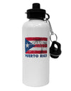 Distressed Puerto Rico Flag Aluminum 600ml Water Bottle-Water Bottles-TooLoud-White-Davson Sales