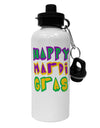 Happy Mardi Gras Text 2 Aluminum 600ml Water Bottle-Water Bottles-TooLoud-White-Davson Sales