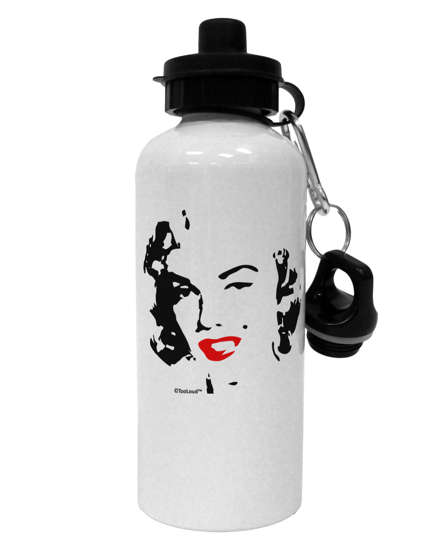 Marilyn Cutout Design Red Lips Aluminum 600ml Water Bottle by TooLoud-Water Bottles-TooLoud-White-Davson Sales