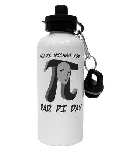 Sen-Pi Wishes You a Rad Pi Day Aluminum 600ml Water Bottle-Water Bottles-TooLoud-White-Davson Sales