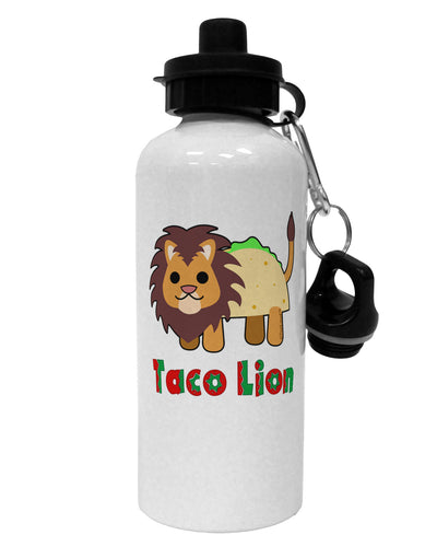 Cute Taco Lion Text Aluminum 600ml Water Bottle-Water Bottles-TooLoud-White-Davson Sales