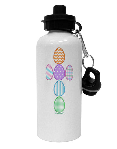 Easter Egg Cross Faux Applique Aluminum 600ml Water Bottle-Water Bottles-TooLoud-White-Davson Sales