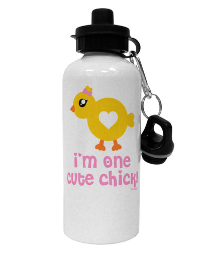 I'm One Cute Chick Aluminum 600ml Water Bottle by TooLoud-Water Bottles-TooLoud-White-Davson Sales