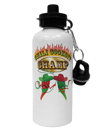 Cowboy Chili Cookoff Champ Aluminum 600ml Water Bottle-Water Bottles-TooLoud-White-Davson Sales