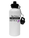 TooLoud Yes I am a Programmer Girl Aluminum 600ml Water Bottle-Water Bottles-TooLoud-White-Davson Sales