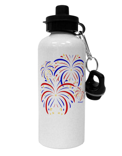 Patriotic Fireworks with Bursting Stars Aluminum 600ml Water Bottle by TooLoud-Water Bottles-TooLoud-White-Davson Sales