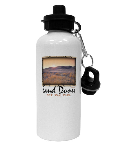 Colorado Sand Dunes Text Aluminum 600ml Water Bottle-Water Bottles-TooLoud-White-Davson Sales