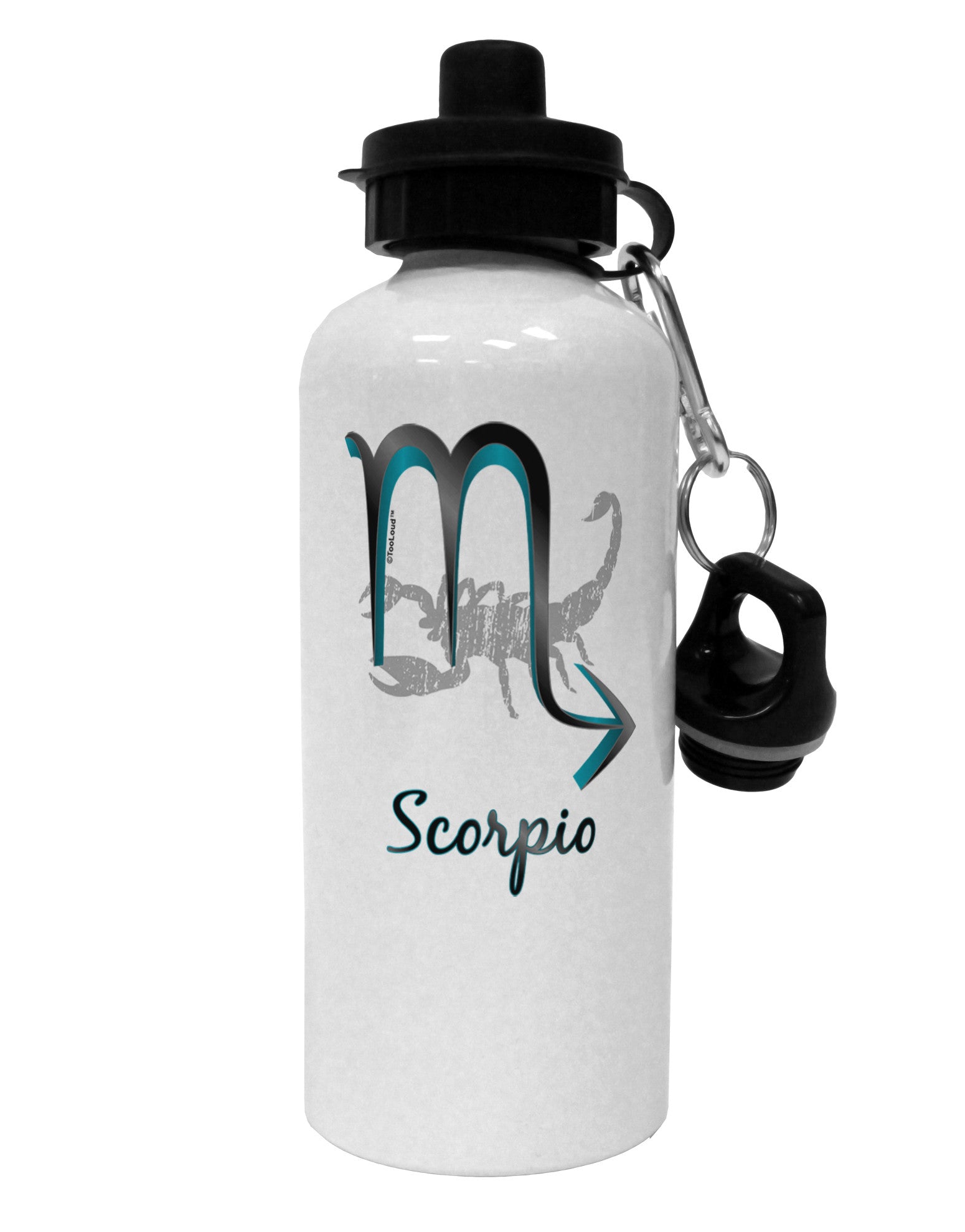 Scorpio Symbol Aluminum 600ml Water Bottle-Water Bottles-TooLoud-White-Davson Sales