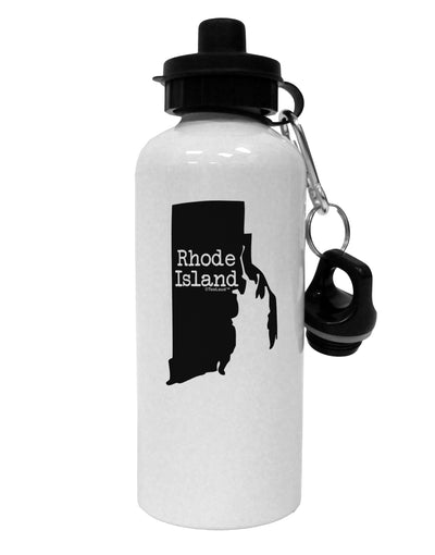 Rhode Island - United States Shape Aluminum 600ml Water Bottle by TooLoud-Water Bottles-TooLoud-White-Davson Sales