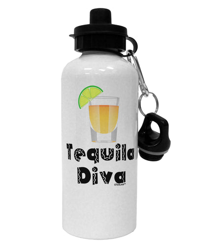 Tequila Diva - Cinco de Mayo Design Aluminum 600ml Water Bottle by TooLoud-Water Bottles-TooLoud-White-Davson Sales