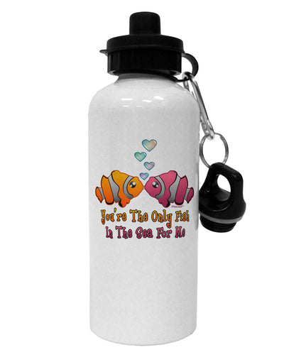 Kissy Clownfish Only Fish In The Sea Aluminum 600ml Water Bottle-Water Bottles-TooLoud-White-Davson Sales