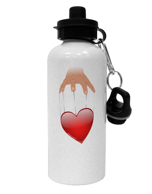 Heart on Puppet Strings Aluminum 600ml Water Bottle-Water Bottles-TooLoud-White-Davson Sales