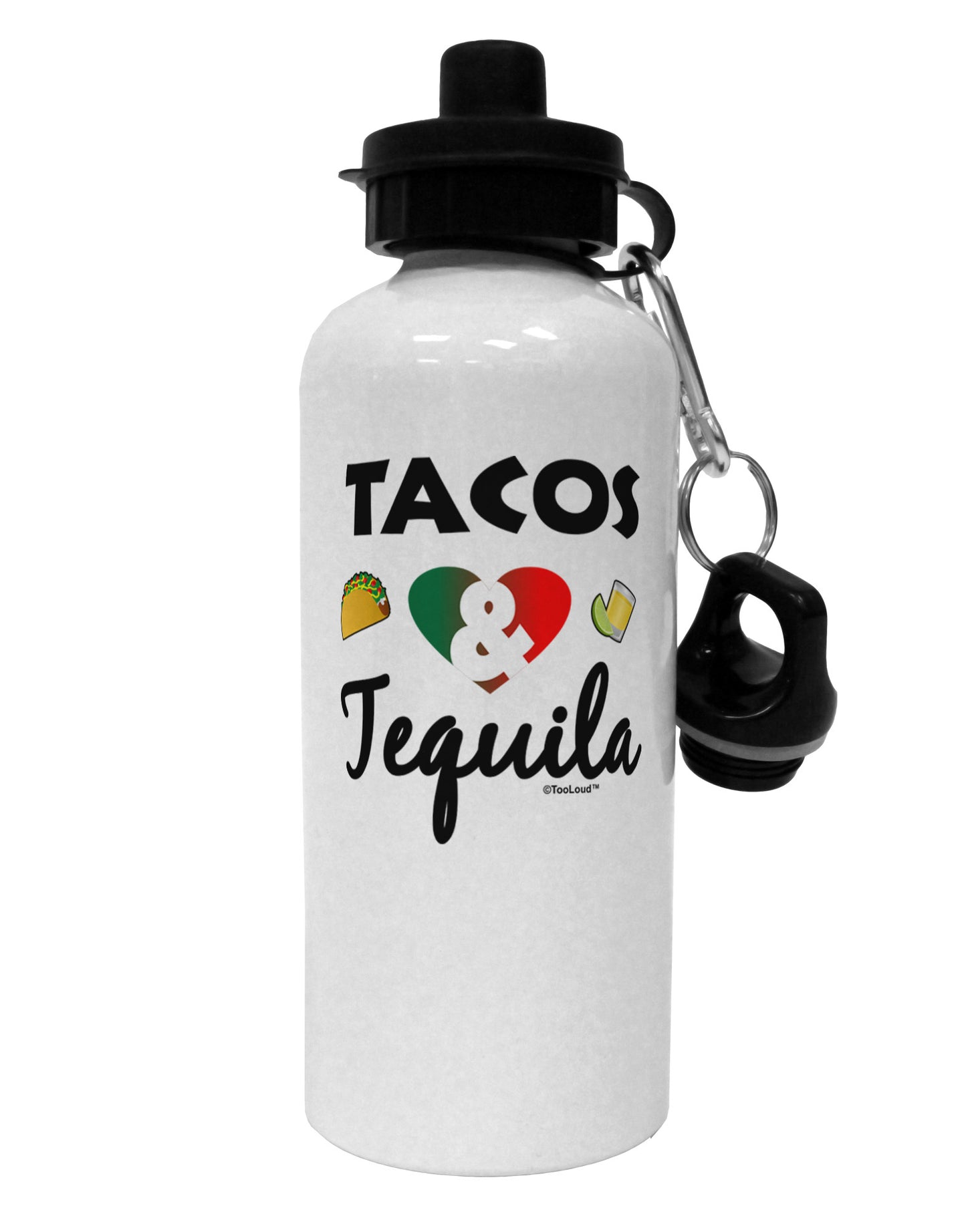 Tacos & Tequila Aluminum 600ml Water Bottle-Water Bottles-TooLoud-White-Davson Sales