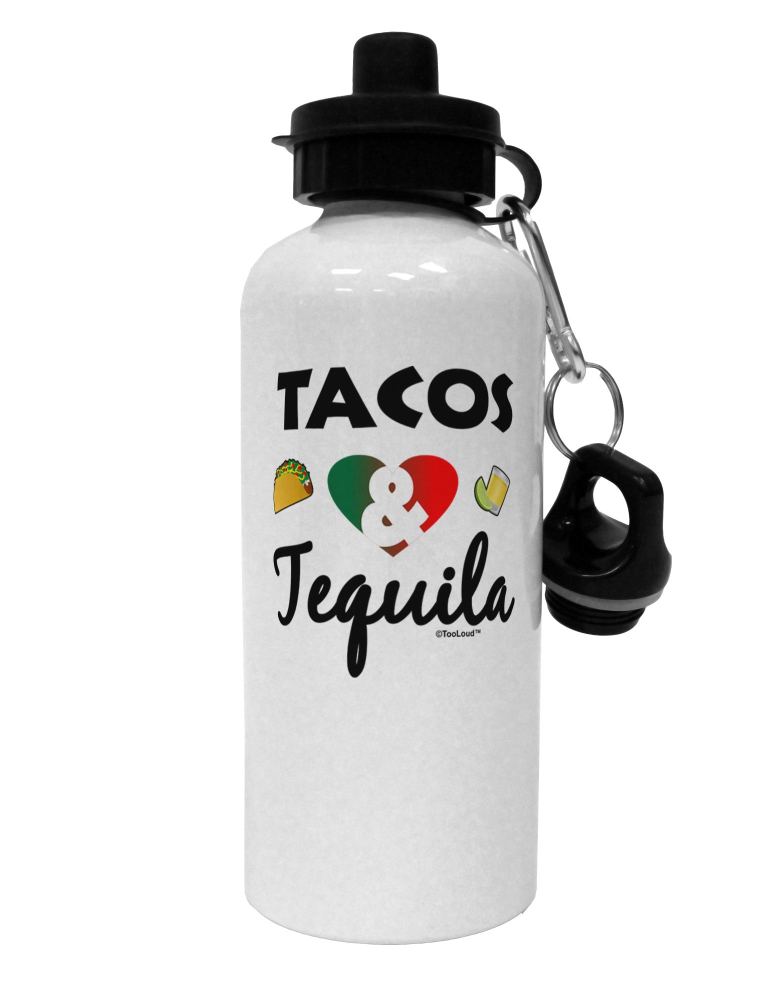 Tacos & Tequila Aluminum 600ml Water Bottle-Water Bottles-TooLoud-White-Davson Sales