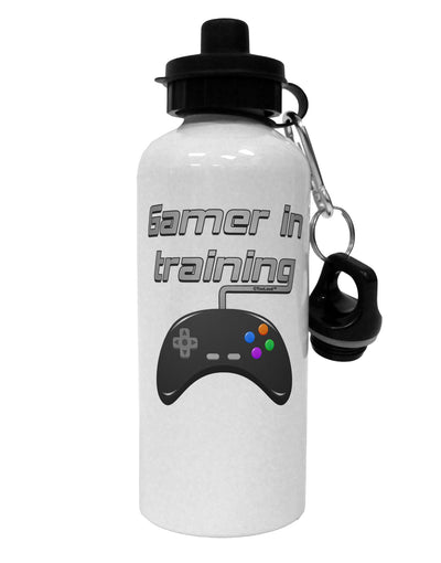 Gamer In Training Color Aluminum 600ml Water Bottle by TooLoud-Water Bottles-TooLoud-White-Davson Sales