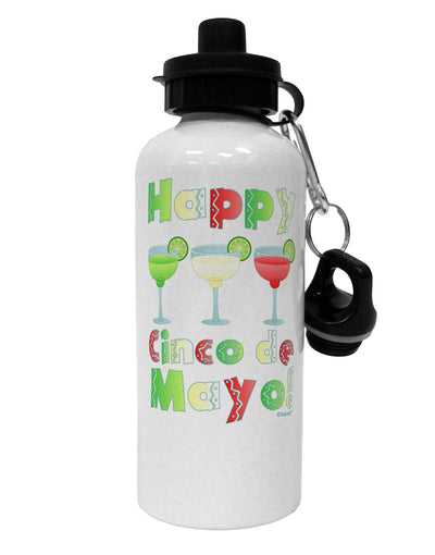 Margaritas - Mexican Flag Colors - Happy Cinco de Mayo Aluminum 600ml Water Bottle by TooLoud-Water Bottles-TooLoud-White-Davson Sales