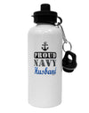 Proud Navy Husband Aluminum 600ml Water Bottle-Water Bottles-TooLoud-White-Davson Sales