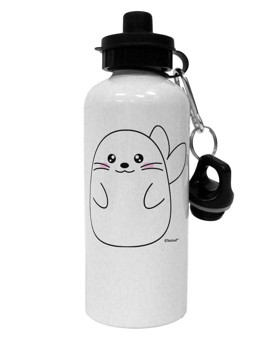 Cute Seal Aluminum 600ml Water Bottle by TooLoud-Water Bottles-TooLoud-White-Davson Sales