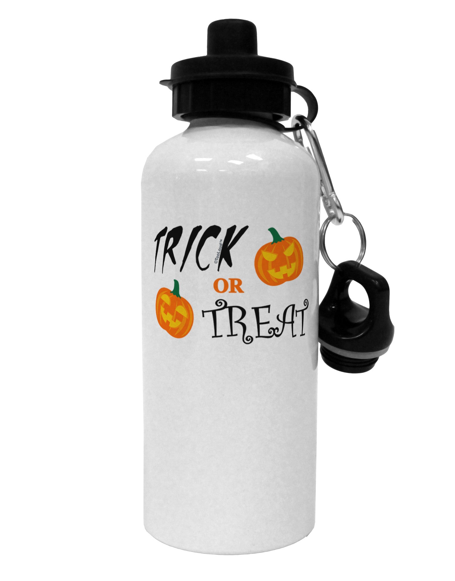 Trick or Treat Pumpkins Aluminum 600ml Water Bottle-Water Bottles-TooLoud-White-Davson Sales