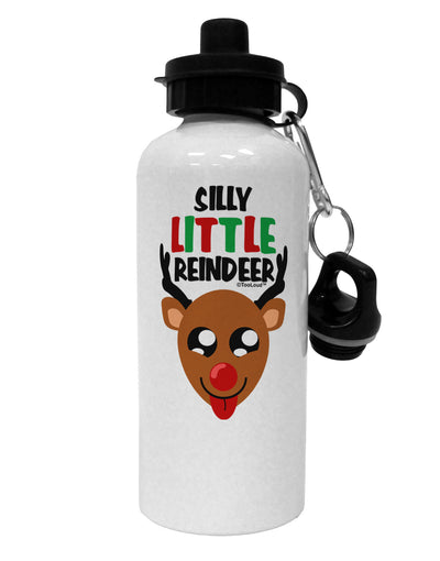 Silly Little Reindeer Matching Deer Aluminum 600ml Water Bottle-Water Bottles-TooLoud-White-Davson Sales