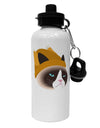 Disgruntled Cat Wearing Turkey Hat Aluminum 600ml Water Bottle by TooLoud-Water Bottles-TooLoud-White-Davson Sales