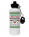 Merry Christmas Ugly Christmas Sweater Aluminum 600ml Water Bottle-Water Bottles-TooLoud-White-Davson Sales