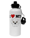 I Heart My - Cute Bulldog - White Aluminum 600ml Water Bottle by TooLoud-Water Bottles-TooLoud-White-Davson Sales