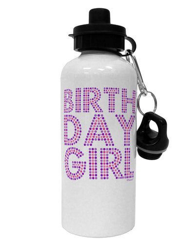 Birthday Girl - Pink and Purple Dots Aluminum 600ml Water Bottle by TooLoud-Water Bottles-TooLoud-White-Davson Sales