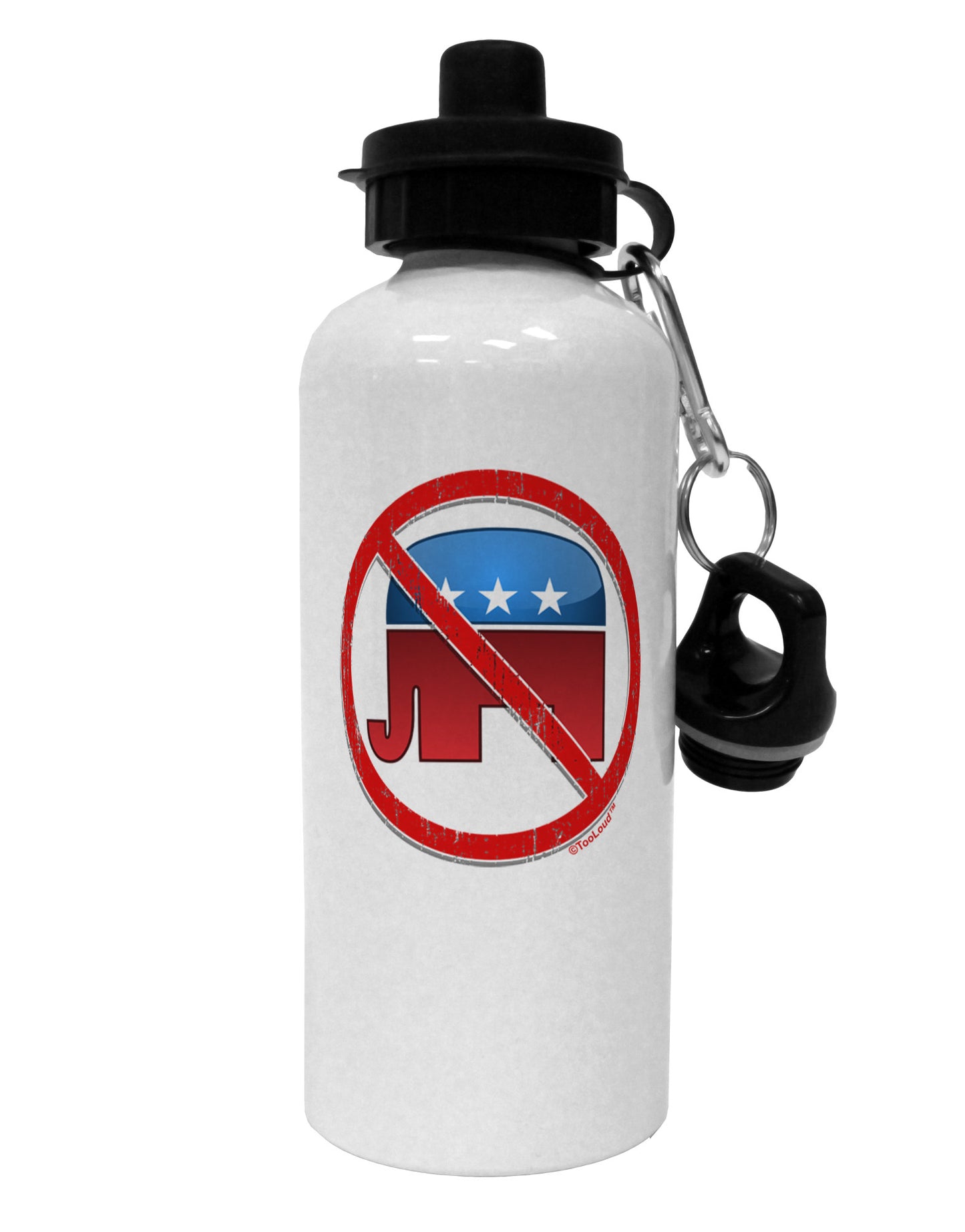 Distressed No Republicans Sign Aluminum 600ml Water Bottle-Water Bottles-TooLoud-White-Davson Sales