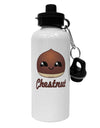 Cute Chestnut Design - Christmas Text Aluminum 600ml Water Bottle-Water Bottles-TooLoud-White-Davson Sales