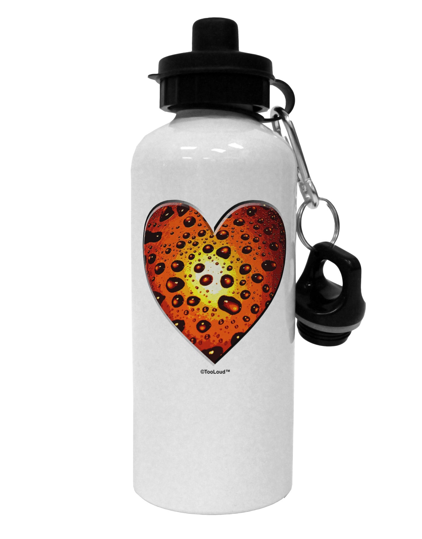 Water Droplet Heart Orange Aluminum 600ml Water Bottle by TooLoud-Water Bottles-TooLoud-White-Davson Sales