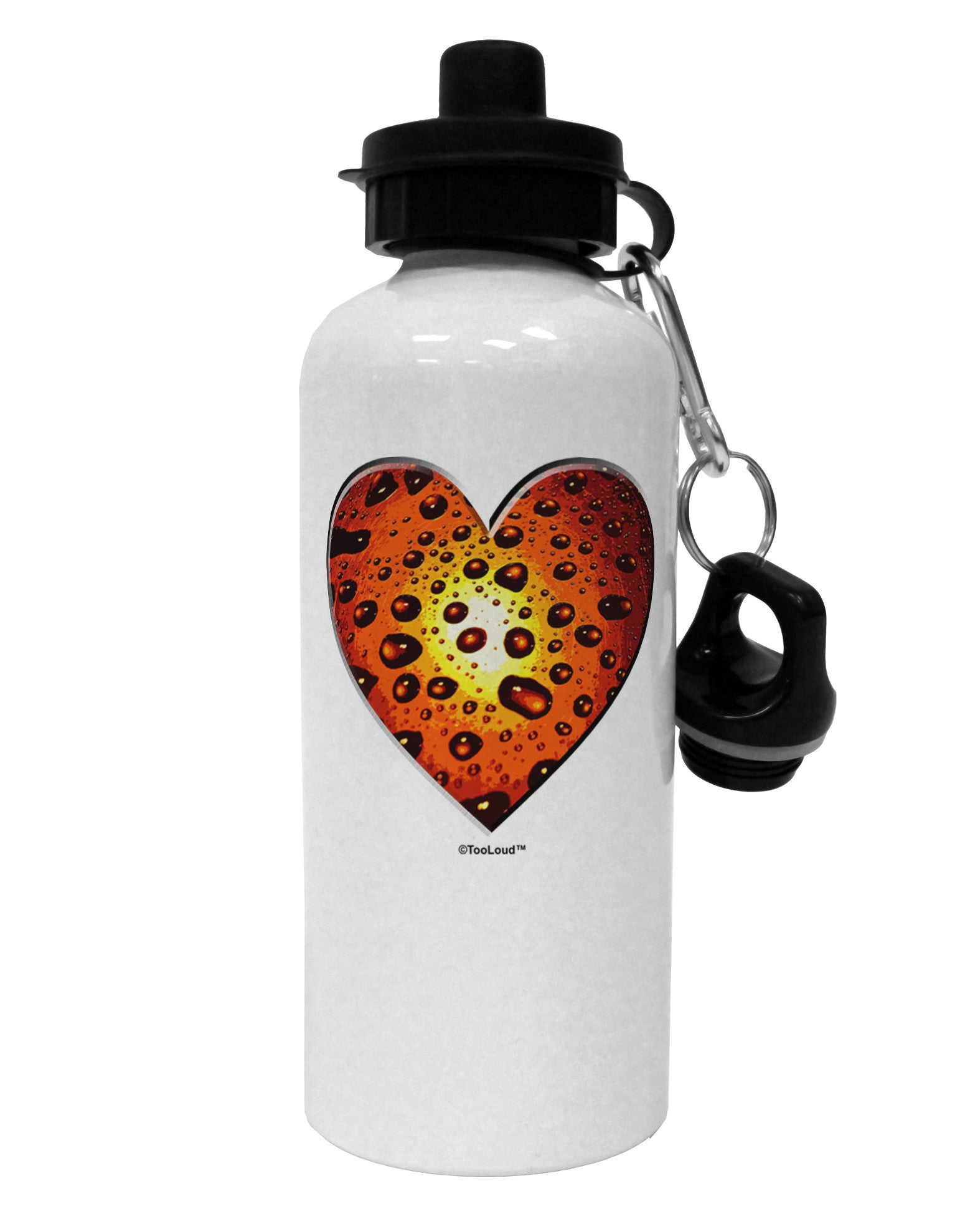 Water Droplet Heart Orange Aluminum 600ml Water Bottle by TooLoud-Water Bottles-TooLoud-White-Davson Sales