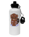 Cute Wet Beaver Aluminum 600ml Water Bottle-Water Bottles-TooLoud-White-Davson Sales