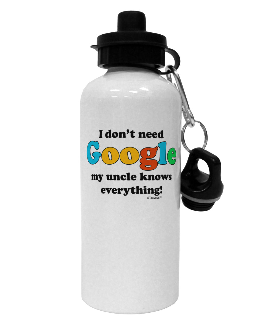 I Don't Need Google - Uncle Aluminum 600ml Water Bottle-Water Bottles-TooLoud-White-Davson Sales