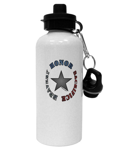 Honor Sacrifice Bravery Aluminum 600ml Water Bottle by TooLoud-Water Bottles-TooLoud-White-Davson Sales