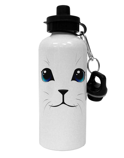 Blue-Eyed Cute Cat Face Aluminum 600ml Water Bottle-Water Bottles-TooLoud-White-Davson Sales