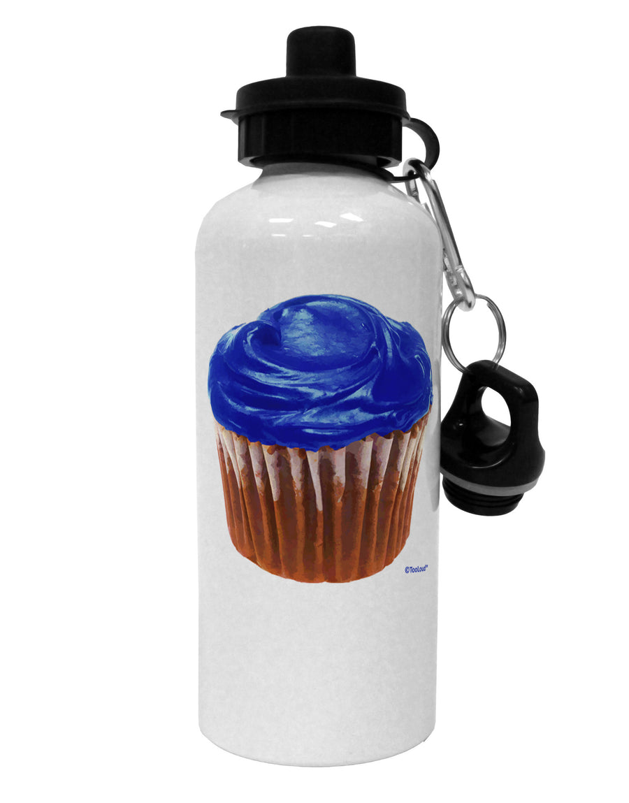 Giant Bright Blue Cupcake Aluminum 600ml Water Bottle by TooLoud-Water Bottles-TooLoud-White-Davson Sales