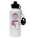 Cute Girl Snowman - Christmas Aluminum 600ml Water Bottle by TooLoud-Water Bottles-TooLoud-White-Davson Sales