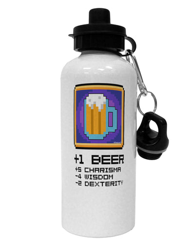 Pixel Beer Item Aluminum 600ml Water Bottle-Water Bottles-TooLoud-White-Davson Sales