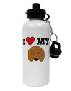 I Heart My - Cute Doxie Dachshund Dog Aluminum 600ml Water Bottle by TooLoud-Water Bottles-TooLoud-White-Davson Sales