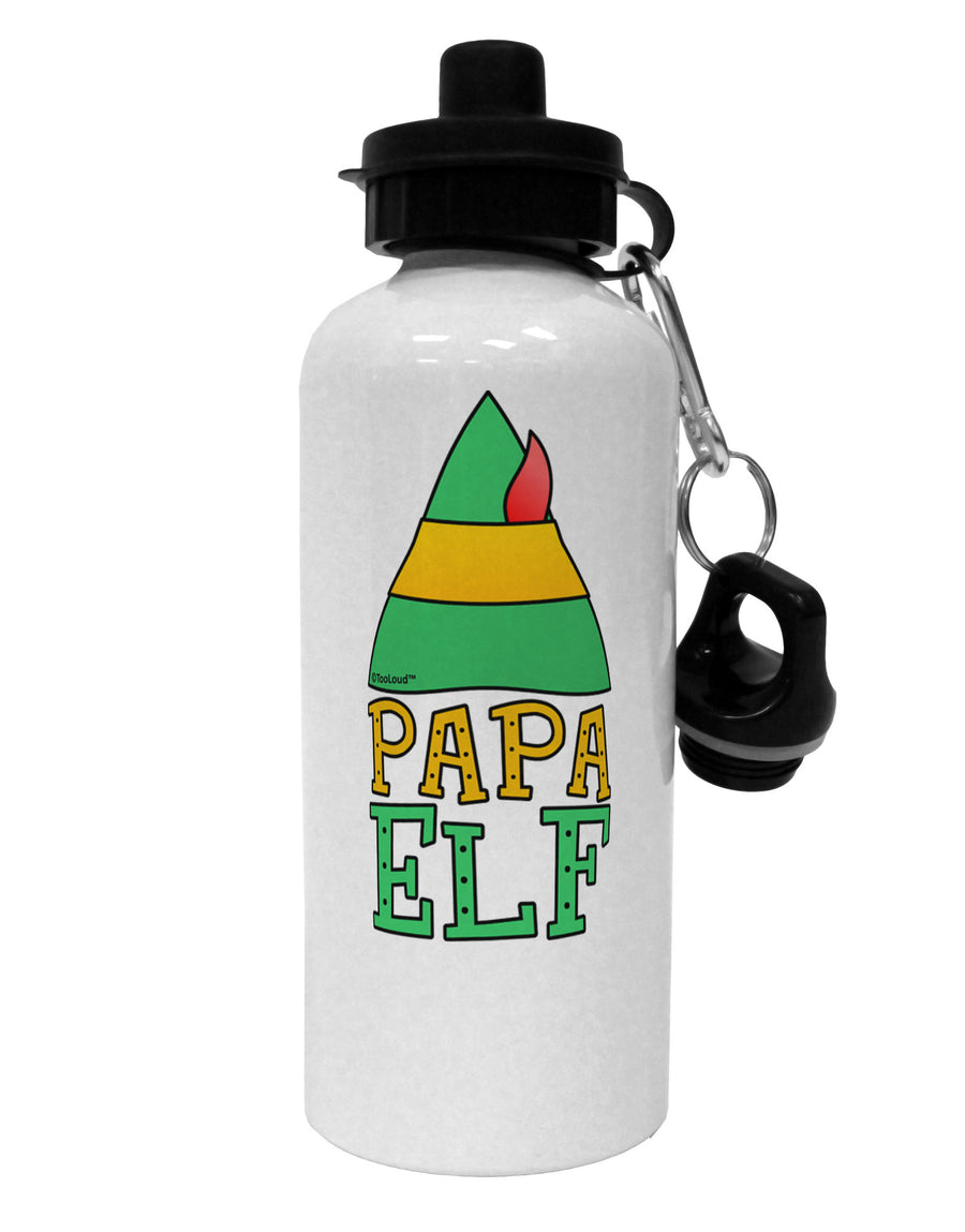 Matching Christmas Design - Elf Family - Papa Elf Aluminum 600ml Water Bottle by TooLoud-Water Bottles-TooLoud-White-Davson Sales