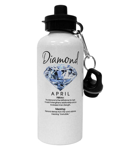 Birthstone Diamond Aluminum 600ml Water Bottle by TooLoud-Water Bottles-TooLoud-White-Davson Sales