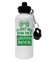 Just Here For The Green Beer Aluminum 600ml Water Bottle-Water Bottles-TooLoud-White-Davson Sales