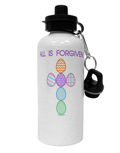 All is forgiven Cross Faux Applique Aluminum 600ml Water Bottle-Water Bottles-TooLoud-White-Davson Sales