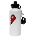 Couples Pixel Heart Design - Right Aluminum 600ml Water Bottle by TooLoud-Water Bottles-TooLoud-White-Davson Sales