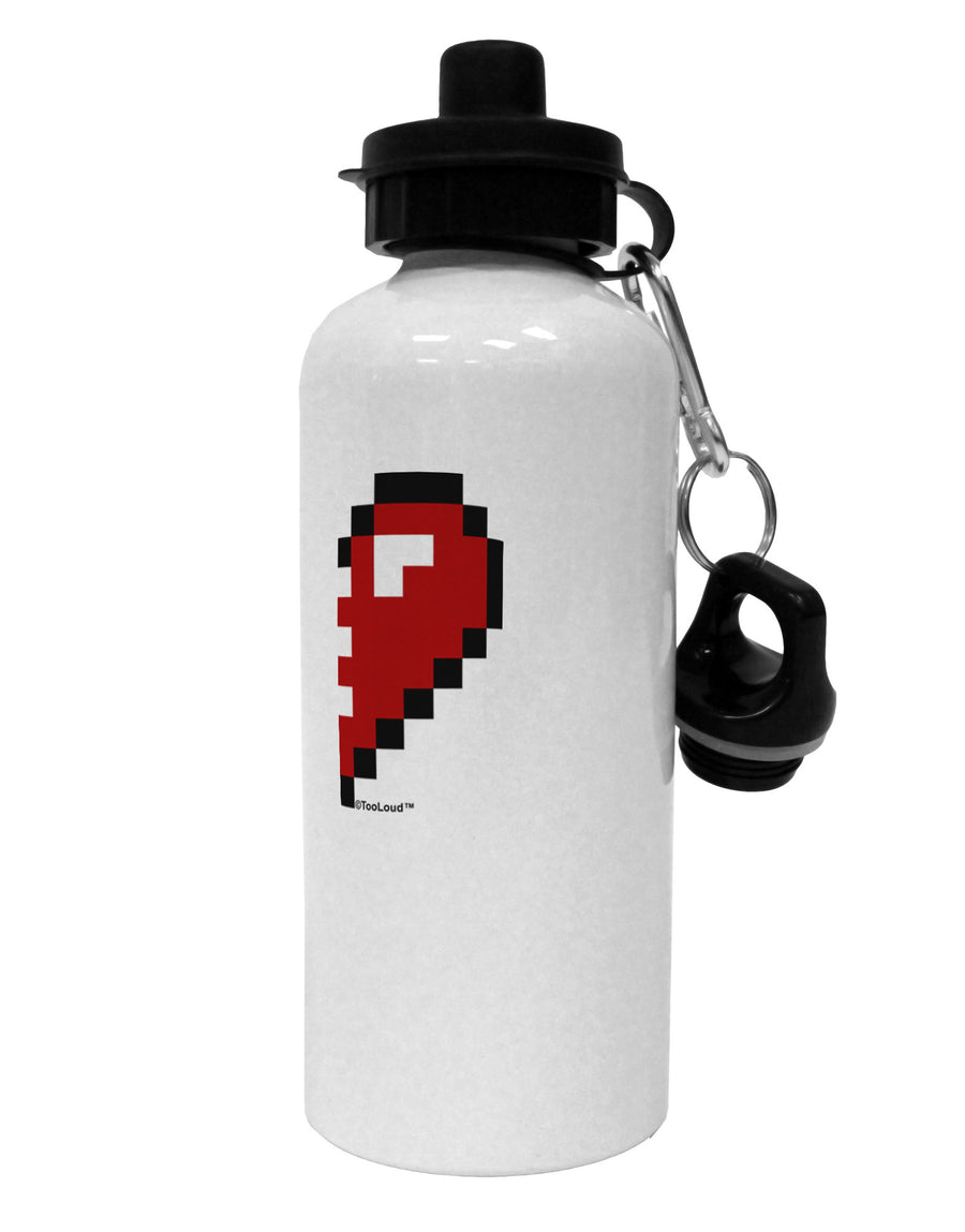 Couples Pixel Heart Design - Right Aluminum 600ml Water Bottle by TooLoud