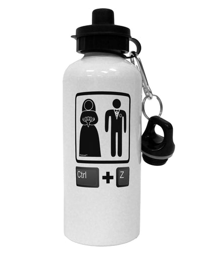 Ctrl Z - Marriage Aluminum 600ml Water Bottle-Water Bottles-TooLoud-White-Davson Sales