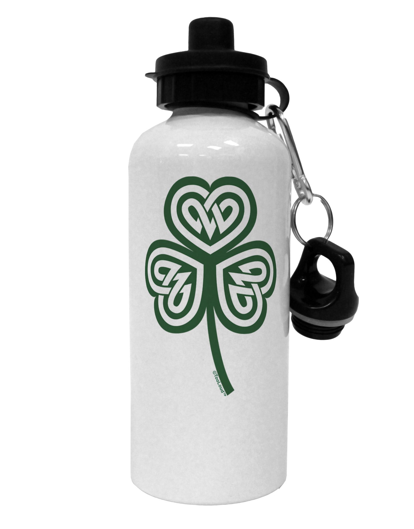 Celtic Knot Irish Shamrock Aluminum 600ml Water Bottle-Water Bottles-TooLoud-White-Davson Sales