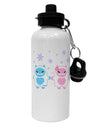 Cute Abominable Snowman Yeti Couple - Christmas Aluminum 600ml Water Bottle-Water Bottles-TooLoud-White-Davson Sales